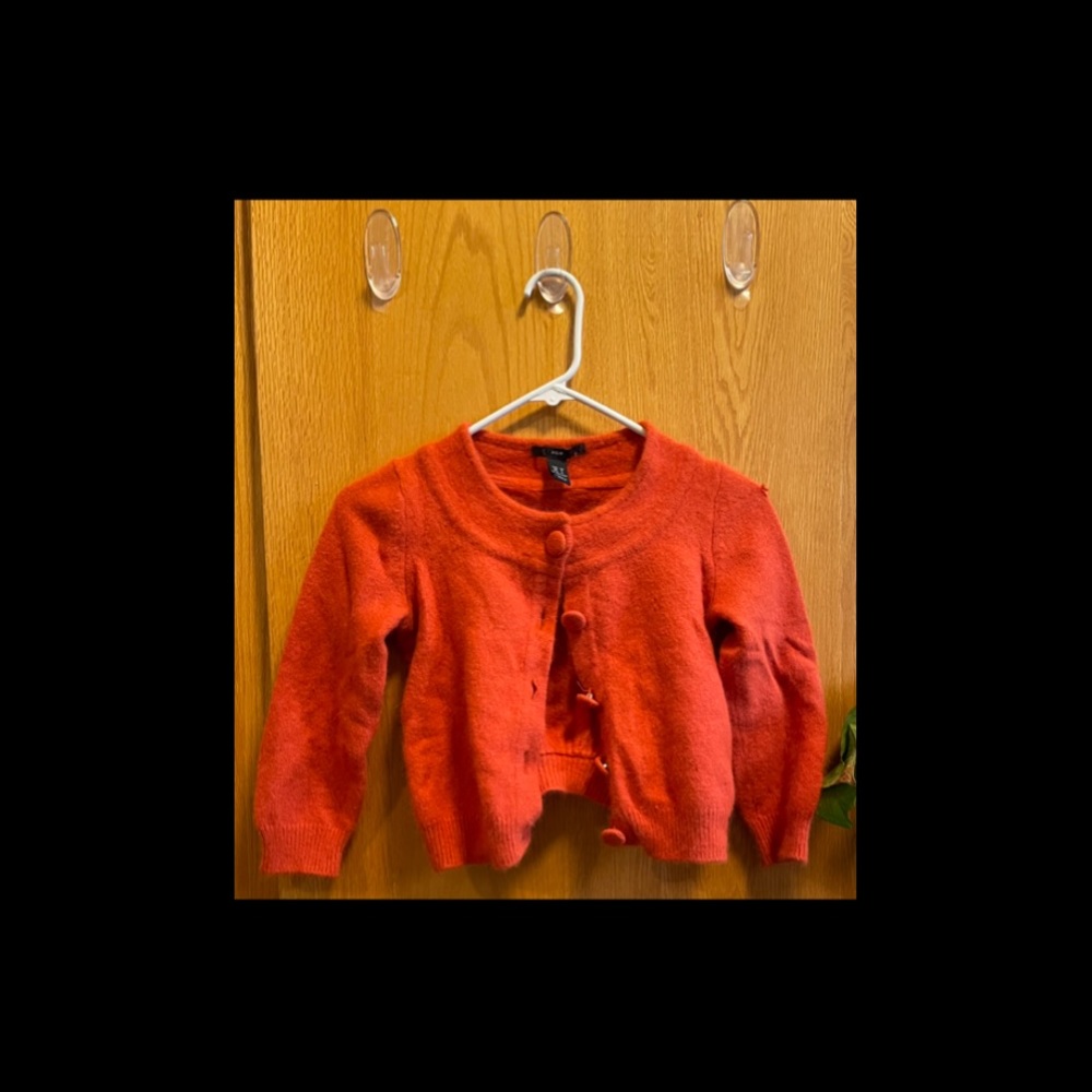 H&M orange fuzzy cropped sweater